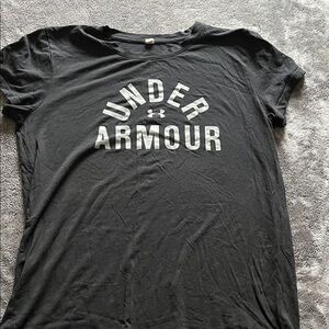 Under Armour Women's Black Tee with White Logo
